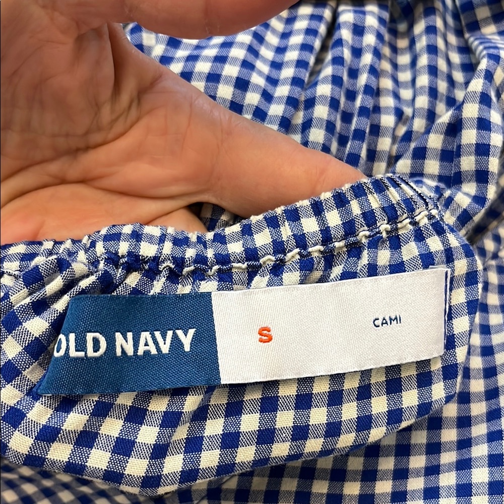 Old Navy Blue Gingham Sleeveless Maxi Dress - Picture 6 of 6